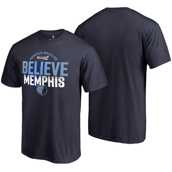 Men's  Memphis Grizzlies Adidas 2017 NBA playoffs Participant Slogan Navy T-shirt